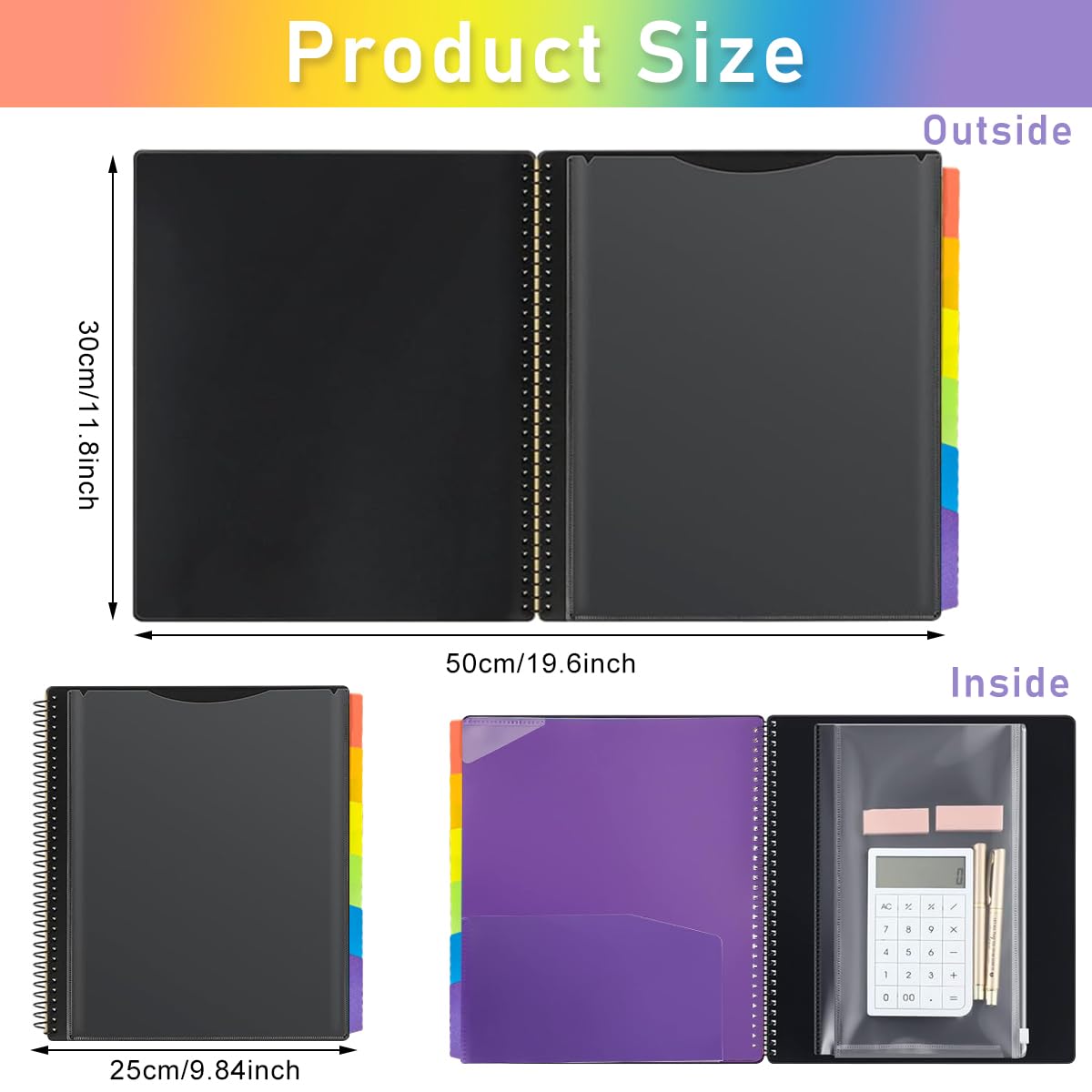 Climberty 12-Pocket File Holder Color File Binder Organizer Waterproof Plastic File Folder Reuseable File Organizer Binder Color-coded File Holder for School Office Travel File Holder Office Supplies Climberty 12-Pocket File Holder Color File Binder Organizer Waterproof Plastic File Folder Reuseable File Organizer Binder Color-coded File Holder for School Office Travel File Holder Office Supplies